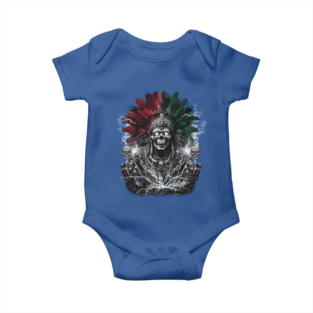 Ancient Aztec King Baby Onesie Calabera Azteca Mexican Skull Skeleton