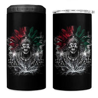 Ancient Aztec King 4 in 1 Can Cooler Tumbler Calabera Azteca Mexican Skull Skeleton
