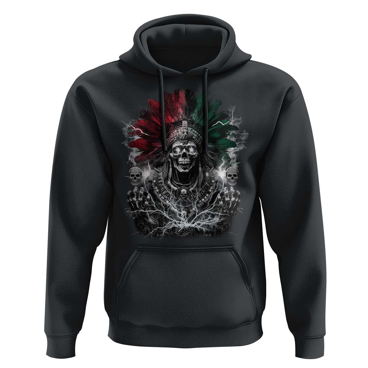 Ancient Aztec King Hoodie Calabera Azteca Mexican Skull Skeleton