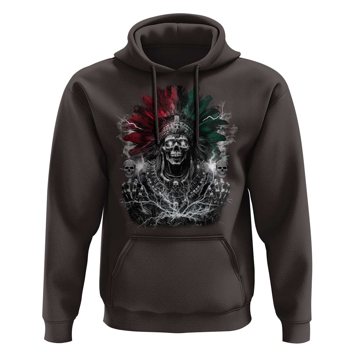 Ancient Aztec King Hoodie Calabera Azteca Mexican Skull Skeleton