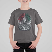 Ancient Aztec King T Shirt For Kid Calabera Azteca Mexican Skull Skeleton