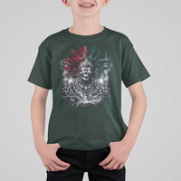 Ancient Aztec King T Shirt For Kid Calabera Azteca Mexican Skull Skeleton