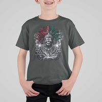 Ancient Aztec King T Shirt For Kid Calabera Azteca Mexican Skull Skeleton