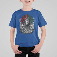 Ancient Aztec King T Shirt For Kid Calabera Azteca Mexican Skull Skeleton