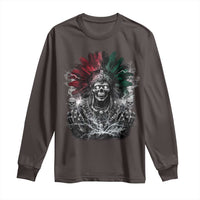 Ancient Aztec King Long Sleeve Shirt Calabera Azteca Mexican Skull Skeleton