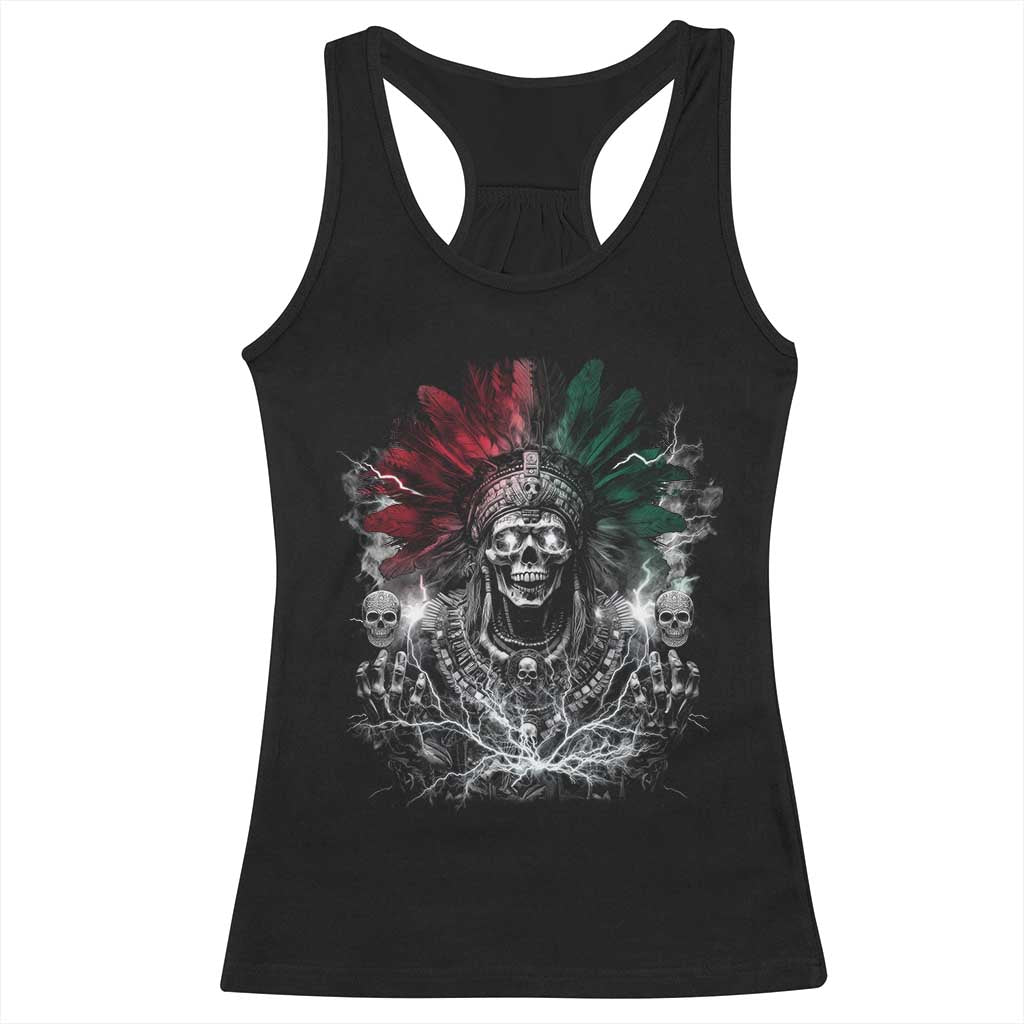 Ancient Aztec King Racerback Tank Top Calabera Azteca Mexican Skull Skeleton