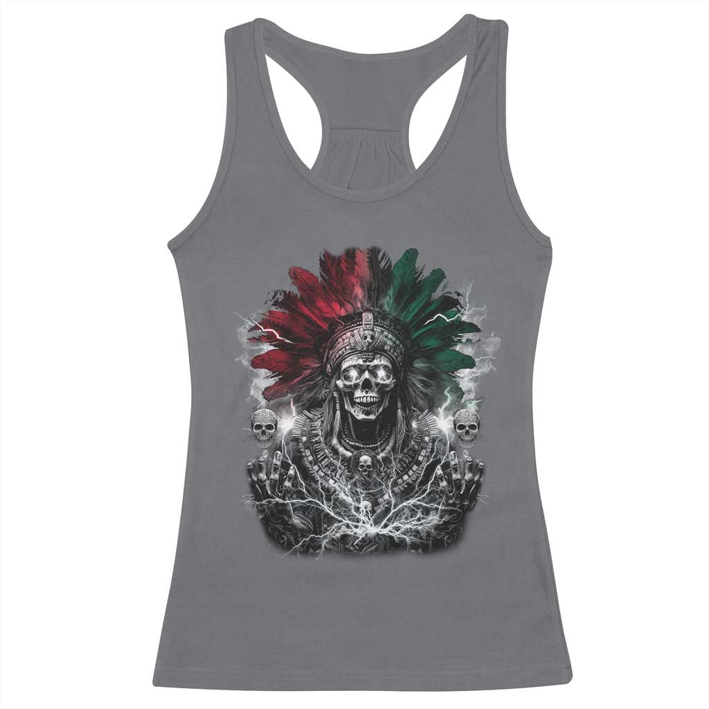 Ancient Aztec King Racerback Tank Top Calabera Azteca Mexican Skull Skeleton