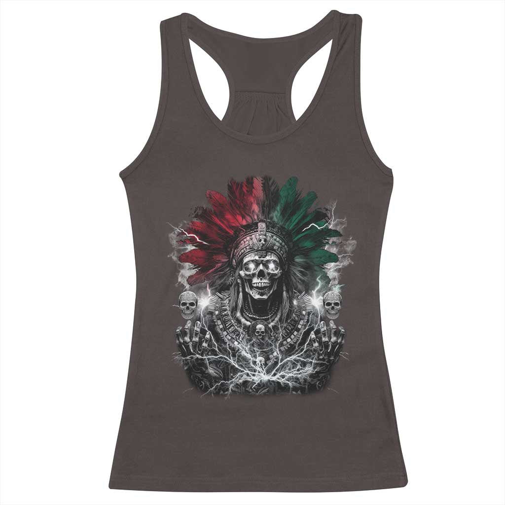Ancient Aztec King Racerback Tank Top Calabera Azteca Mexican Skull Skeleton