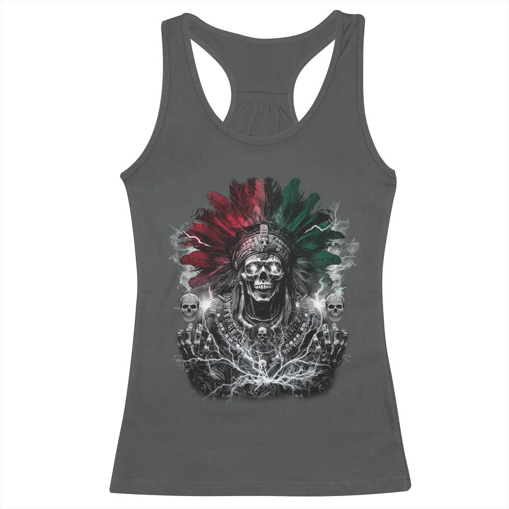 Ancient Aztec King Racerback Tank Top Calabera Azteca Mexican Skull Skeleton