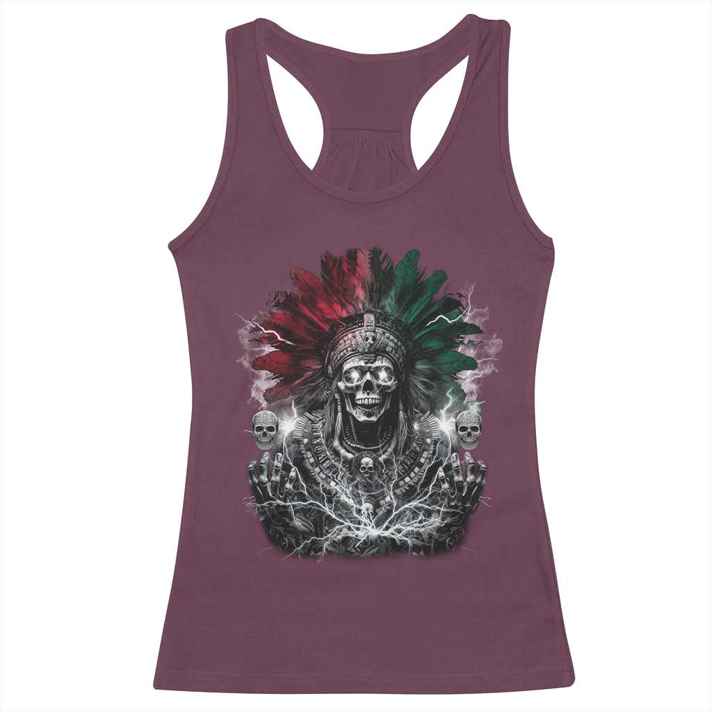 Ancient Aztec King Racerback Tank Top Calabera Azteca Mexican Skull Skeleton