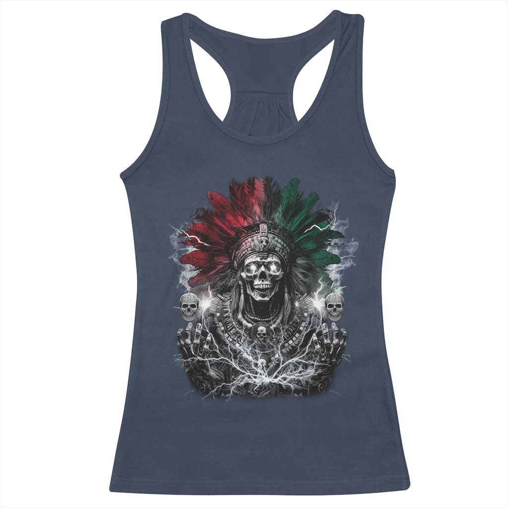 Ancient Aztec King Racerback Tank Top Calabera Azteca Mexican Skull Skeleton