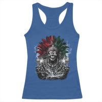Ancient Aztec King Racerback Tank Top Calabera Azteca Mexican Skull Skeleton