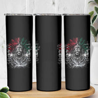 Ancient Aztec King Skinny Tumbler Calabera Azteca Mexican Skull Skeleton