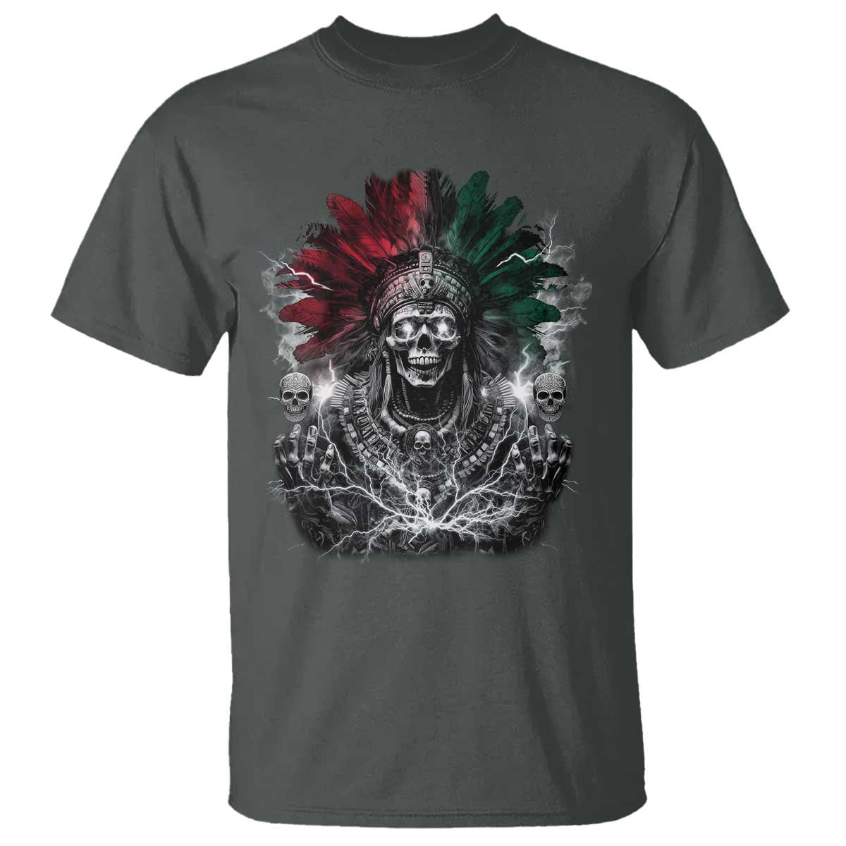 Ancient Aztec King T Shirt Calabera Azteca Mexican Skull Skeleton