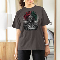 Ancient Aztec King T Shirt For Women Calabera Azteca Mexican Skull Skeleton