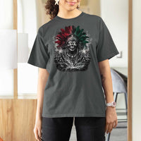 Ancient Aztec King T Shirt For Women Calabera Azteca Mexican Skull Skeleton