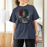 Ancient Aztec King T Shirt For Women Calabera Azteca Mexican Skull Skeleton