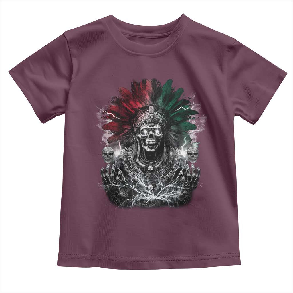 Ancient Aztec King Toddler T Shirt Calabera Azteca Mexican Skull Skeleton