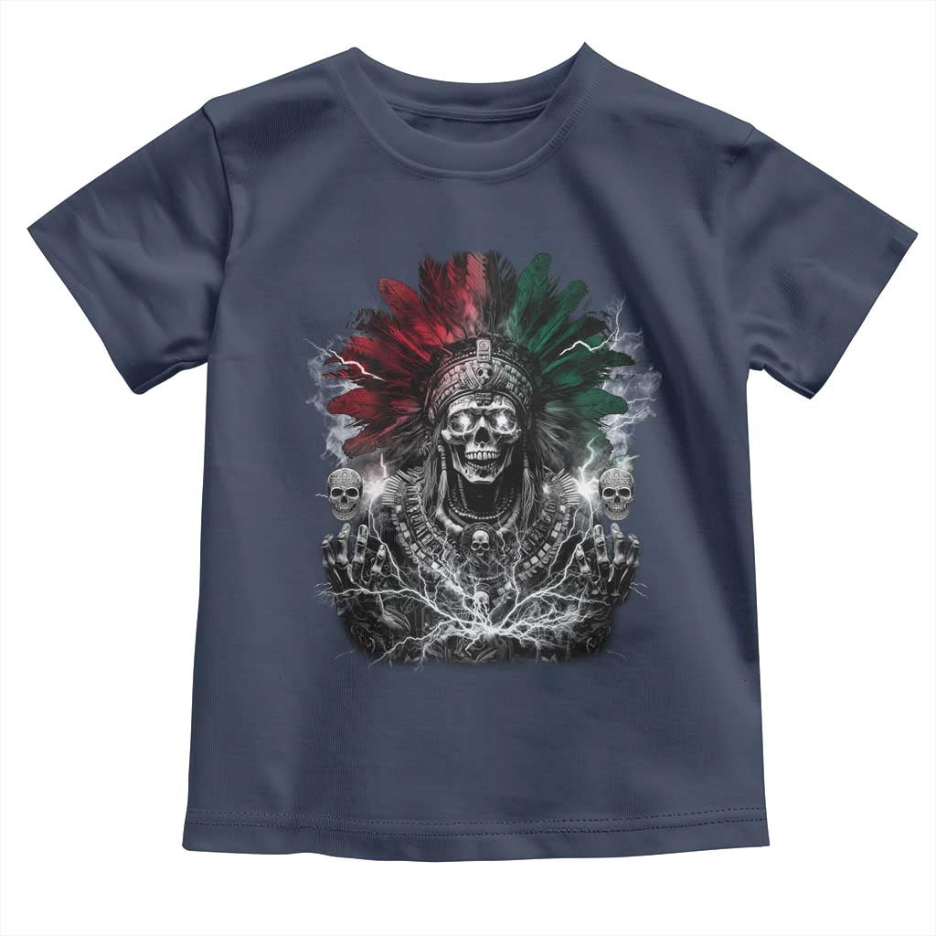 Ancient Aztec King Toddler T Shirt Calabera Azteca Mexican Skull Skeleton