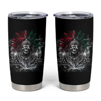 Ancient Aztec King Tumbler Cup Calabera Azteca Mexican Skull Skeleton