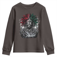 Ancient Aztec King Youth Sweatshirt Calabera Azteca Mexican Skull Skeleton