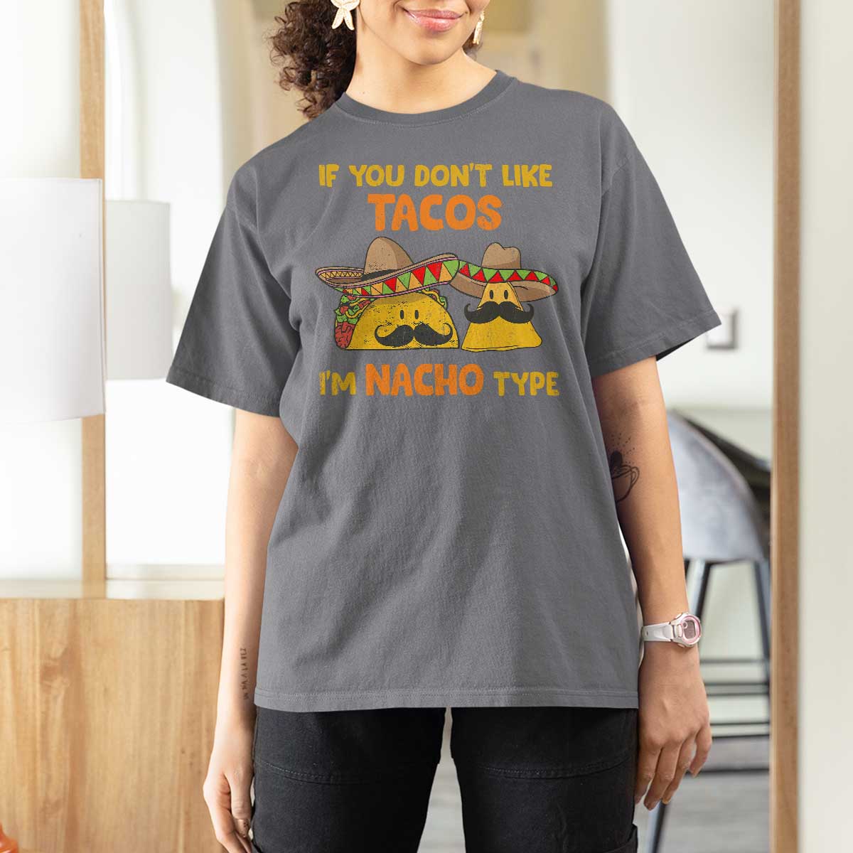 Funny Mexican T Shirt For Women Adult Humor Mexican Food Taco Nacho