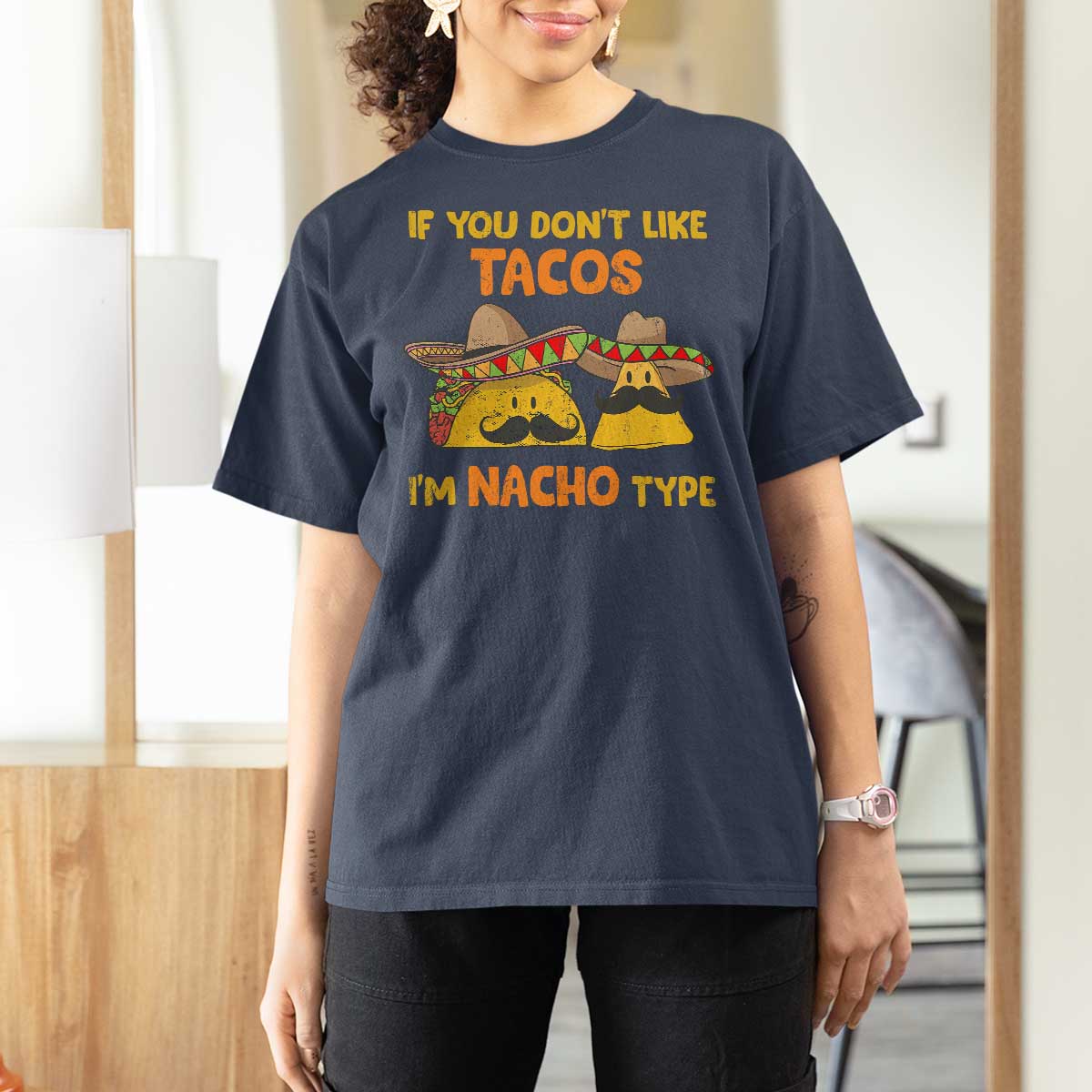 Funny Mexican T Shirt For Women Adult Humor Mexican Food Taco Nacho