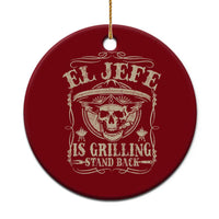 Funny Mexican Dad Ceramic Ornament El Jefe Grilling Stand Back - Wonder Print Shop
