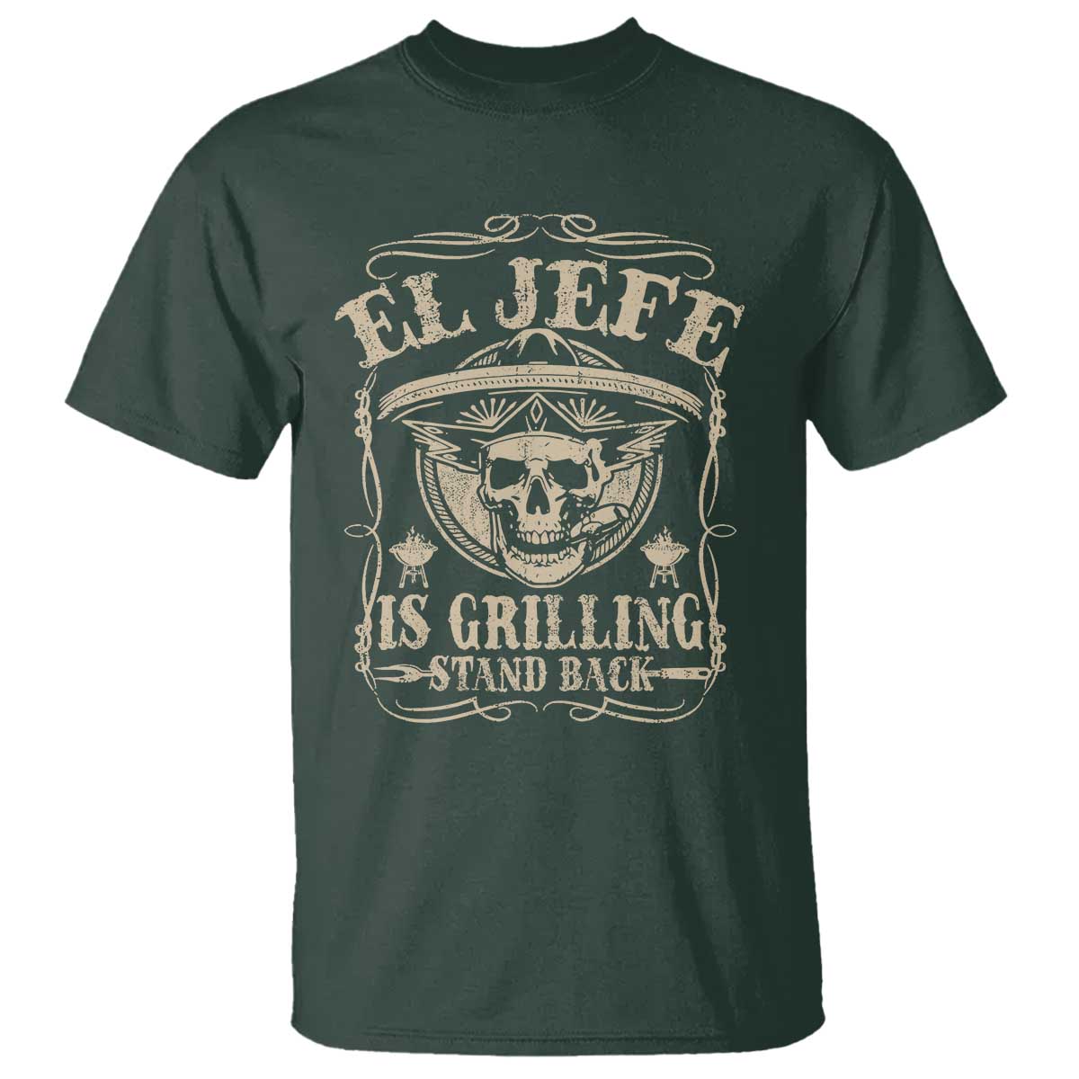Funny Mexican Dad T Shirt El Jefe Grilling Stand Back