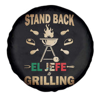 Funny Mexican Dad Spare Tire Cover El Jefe Grilling Stand Back Fathers Day