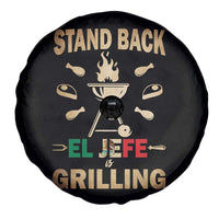 Funny Mexican Dad Spare Tire Cover El Jefe Grilling Stand Back Fathers Day
