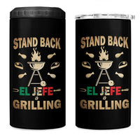 Funny Mexican Dad 4 in 1 Can Cooler Tumbler El Jefe Grilling Stand Back Fathers Day