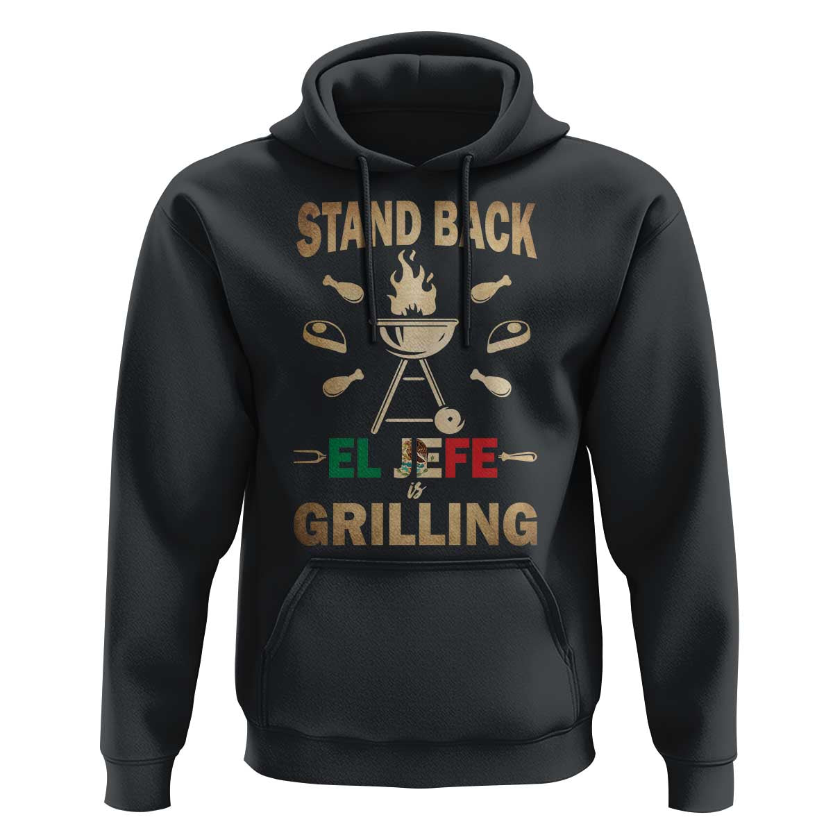 Funny Mexican Dad Hoodie El Jefe Grilling Stand Back Fathers Day