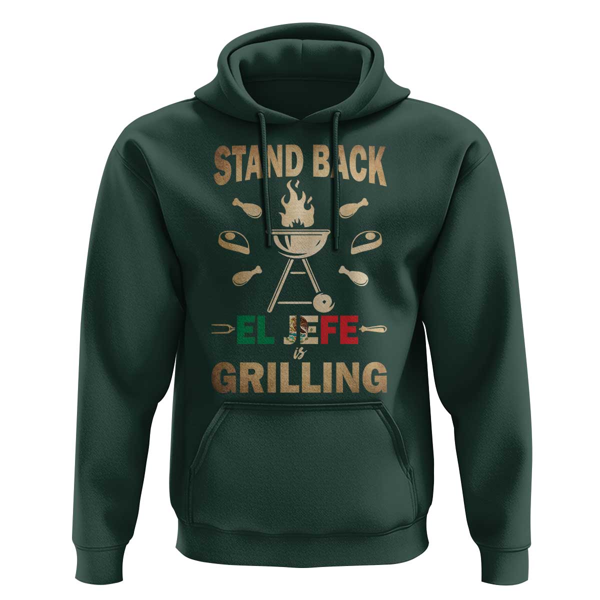 Funny Mexican Dad Hoodie El Jefe Grilling Stand Back Fathers Day