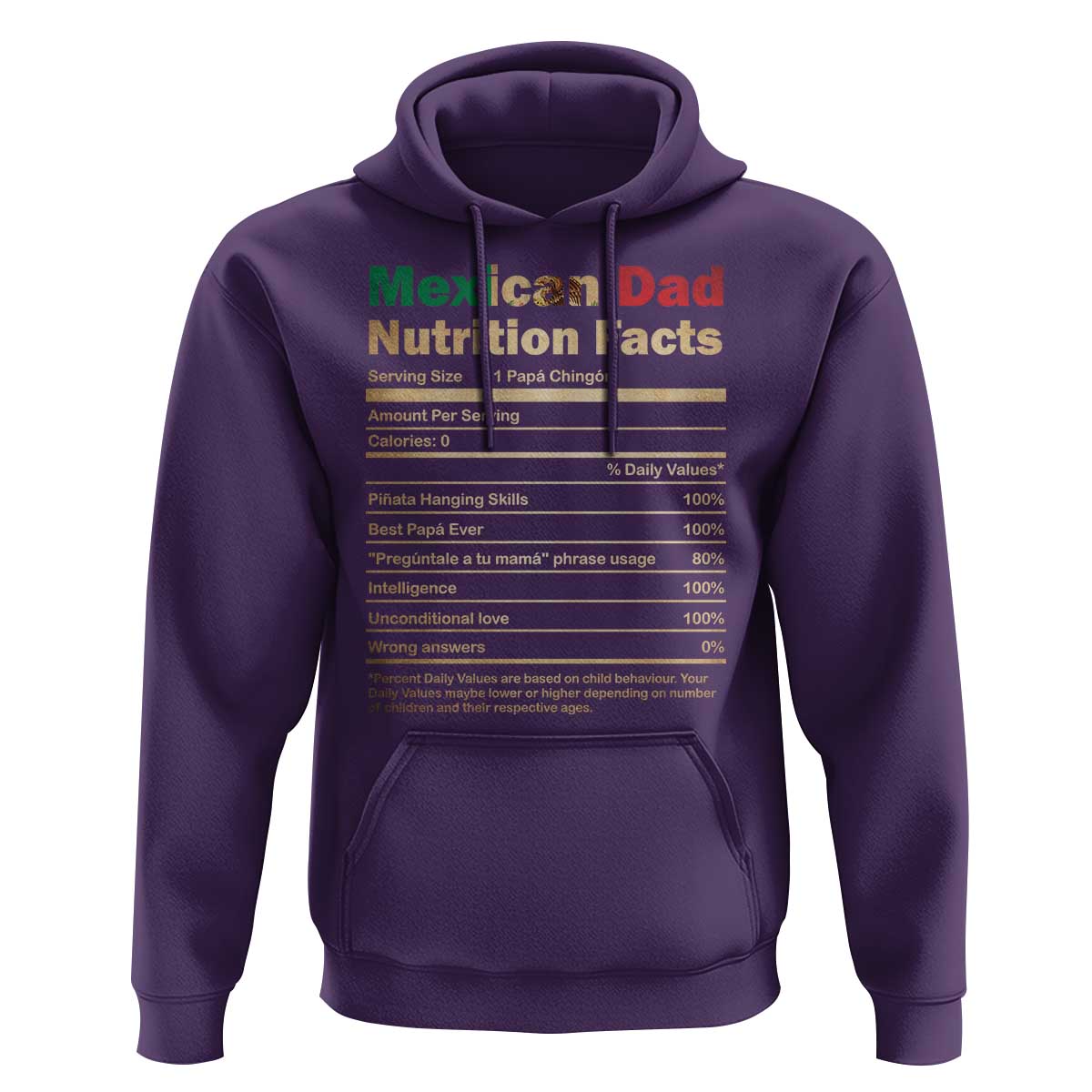 Mexican Dad Hoodie Regalo Para Papa Nutrition Facts