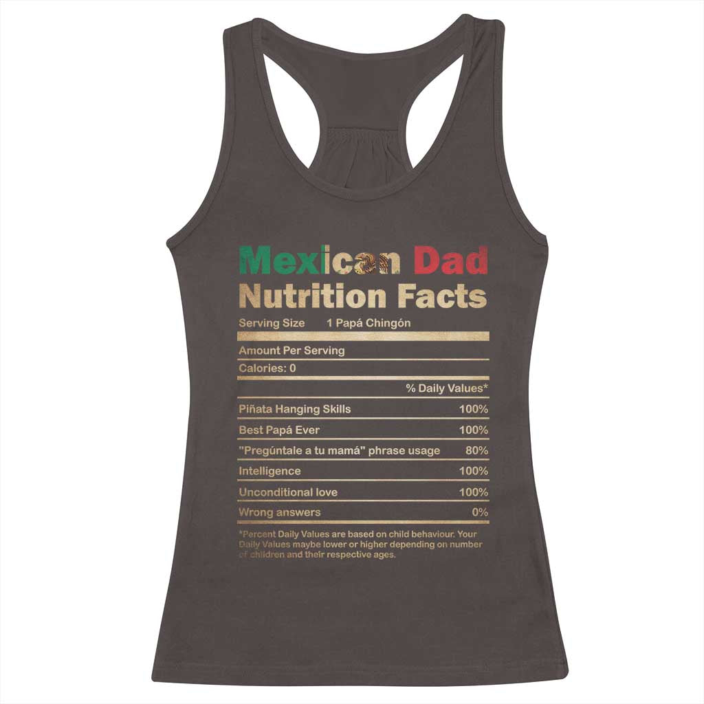 Mexican Dad Racerback Tank Top Regalo Para Papa Nutrition Facts