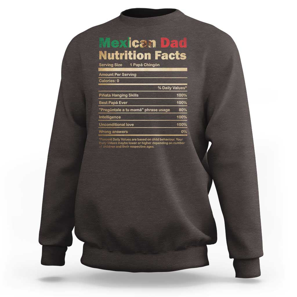 Mexican Dad Sweatshirt Regalo Para Papa Nutrition Facts