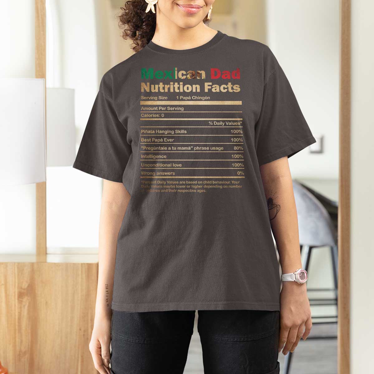 Mexican Dad T Shirt For Women Regalo Para Papa Nutrition Facts