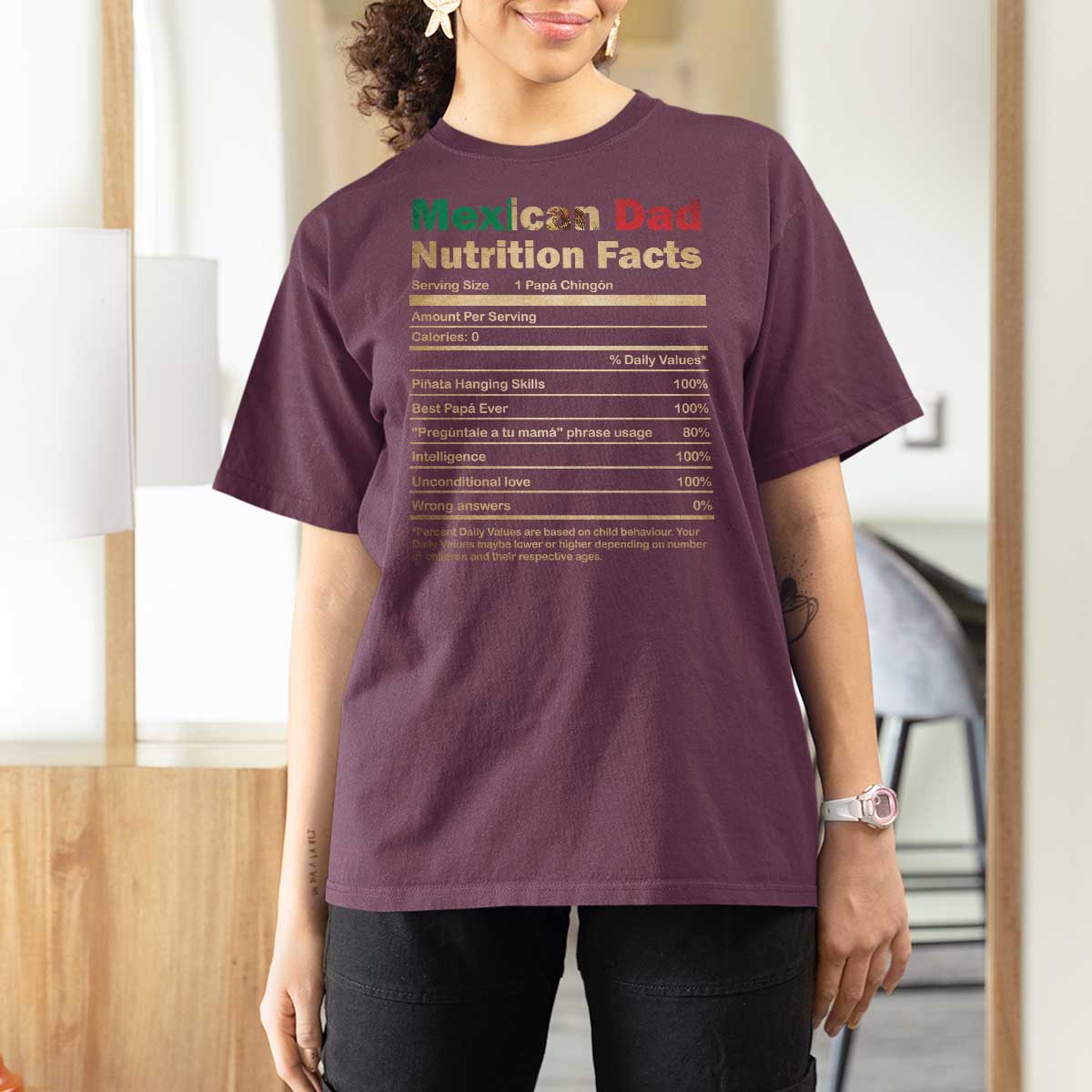 Mexican Dad T Shirt For Women Regalo Para Papa Nutrition Facts