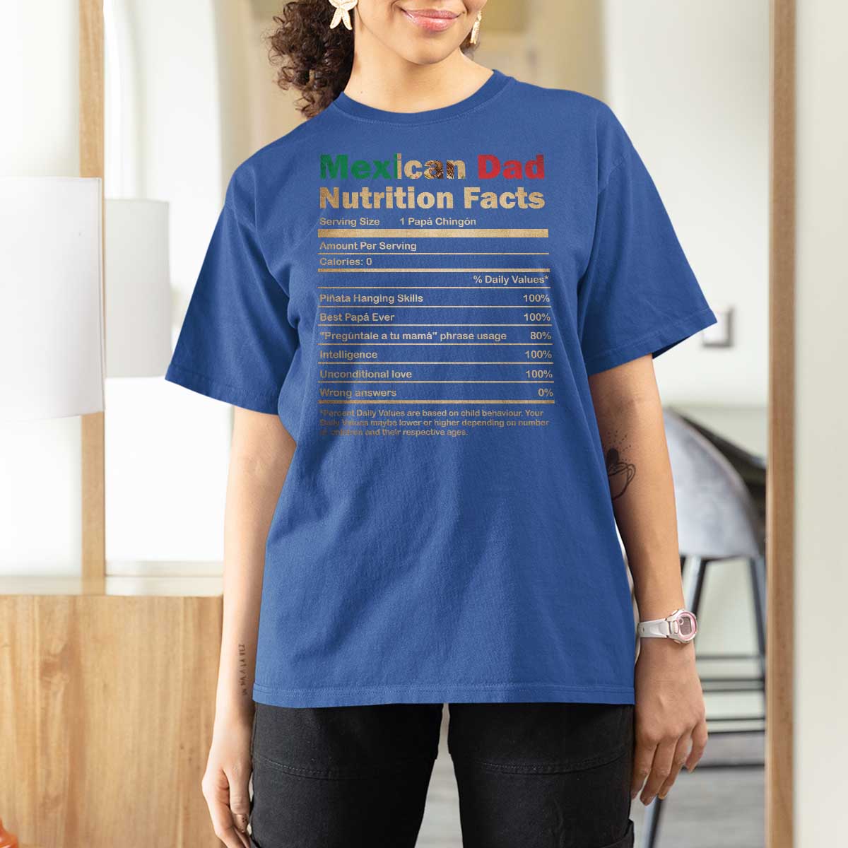 Mexican Dad T Shirt For Women Regalo Para Papa Nutrition Facts