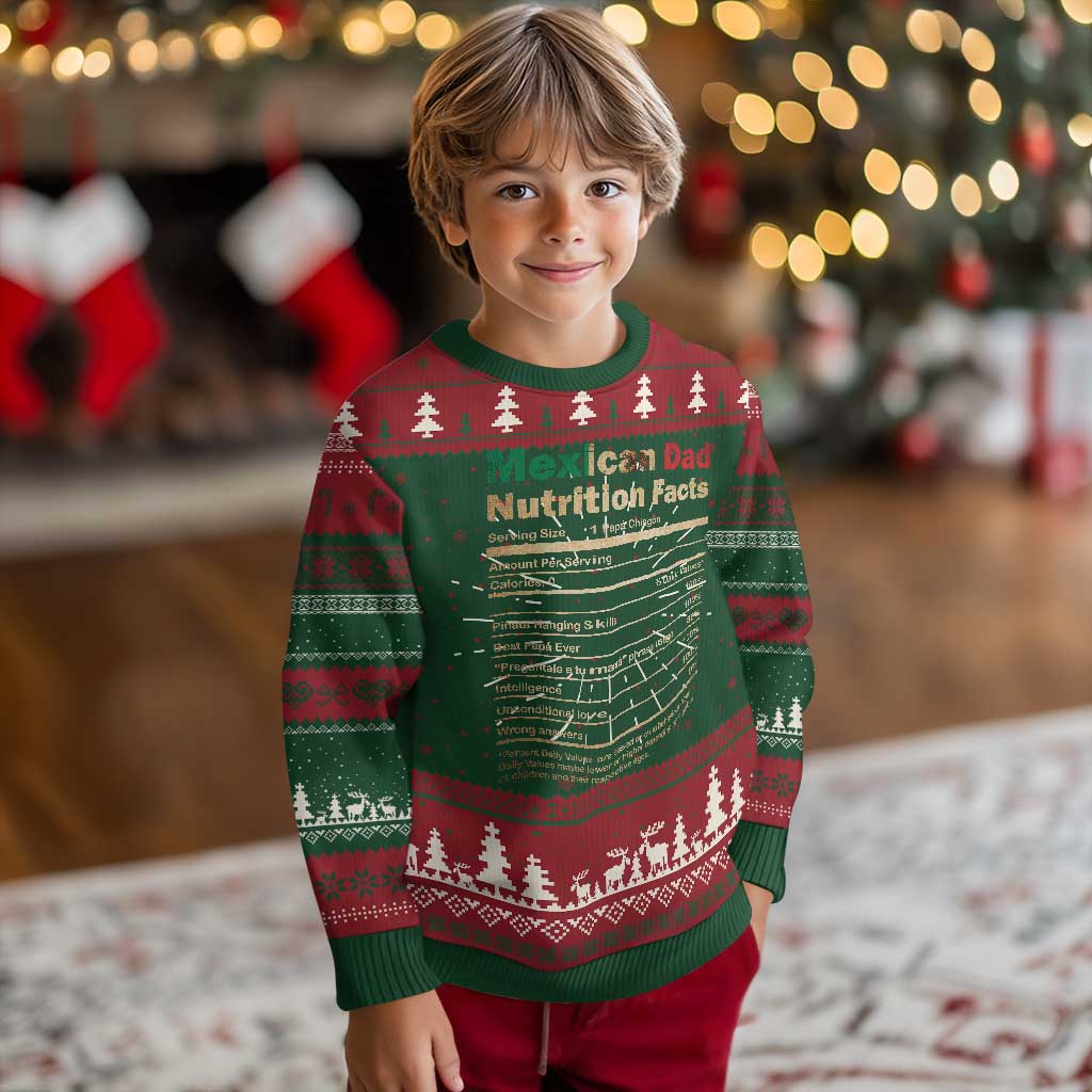 Mexican Dad Knitted Sweatshirt Regalo Para Papa Nutrition Facts - Wonder Print Shop