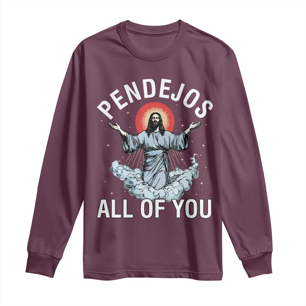 Jesus Sarcastic Humor Long Sleeve Shirt Pendejos All Of You