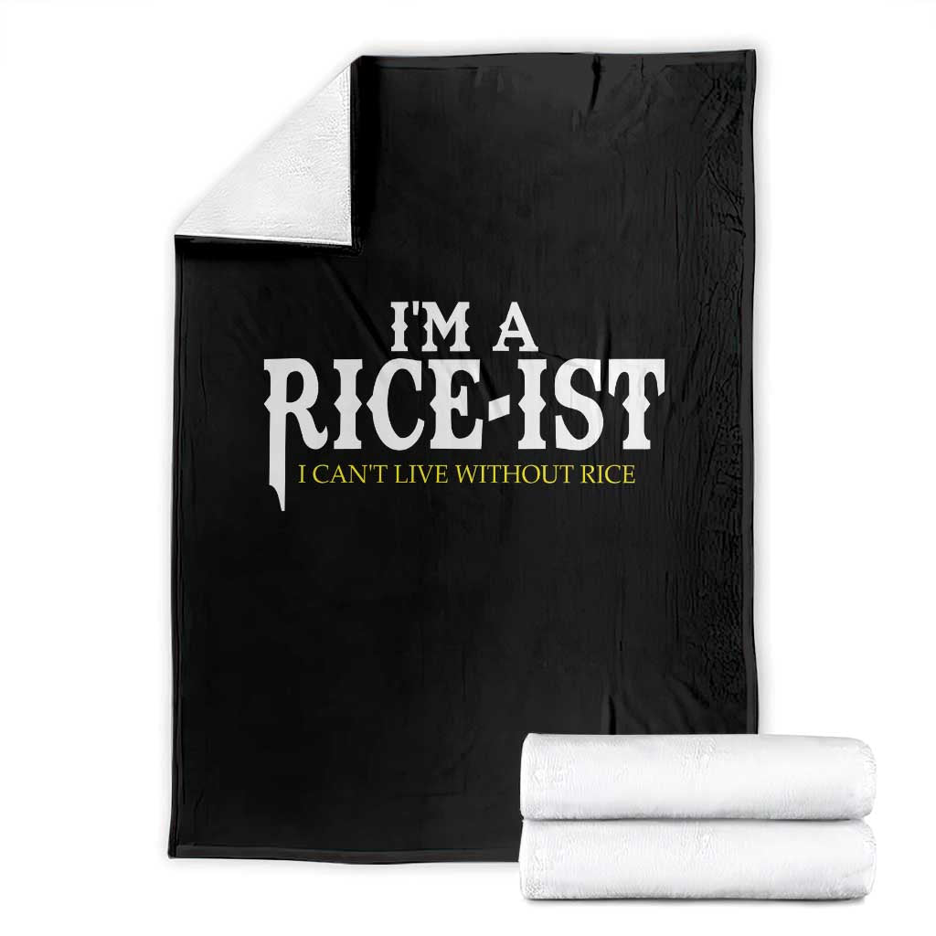 Rice Lover Throw Blanket Im a Rice-Ist Rice Asian Food Humor