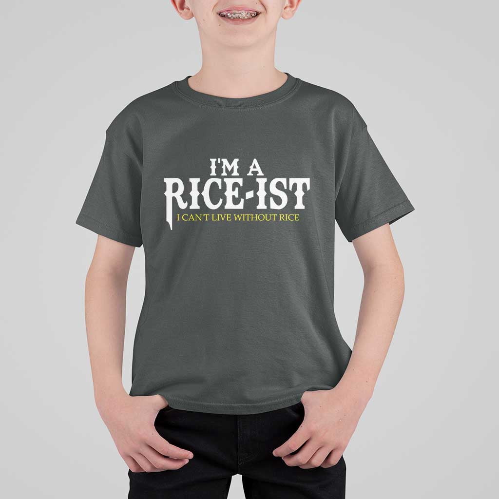 Rice Lover T Shirt For Kid Im a Rice-Ist Rice Asian Food Humor