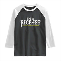 Rice Lover Raglan Shirt Im a Rice-Ist Rice Asian Food Humor