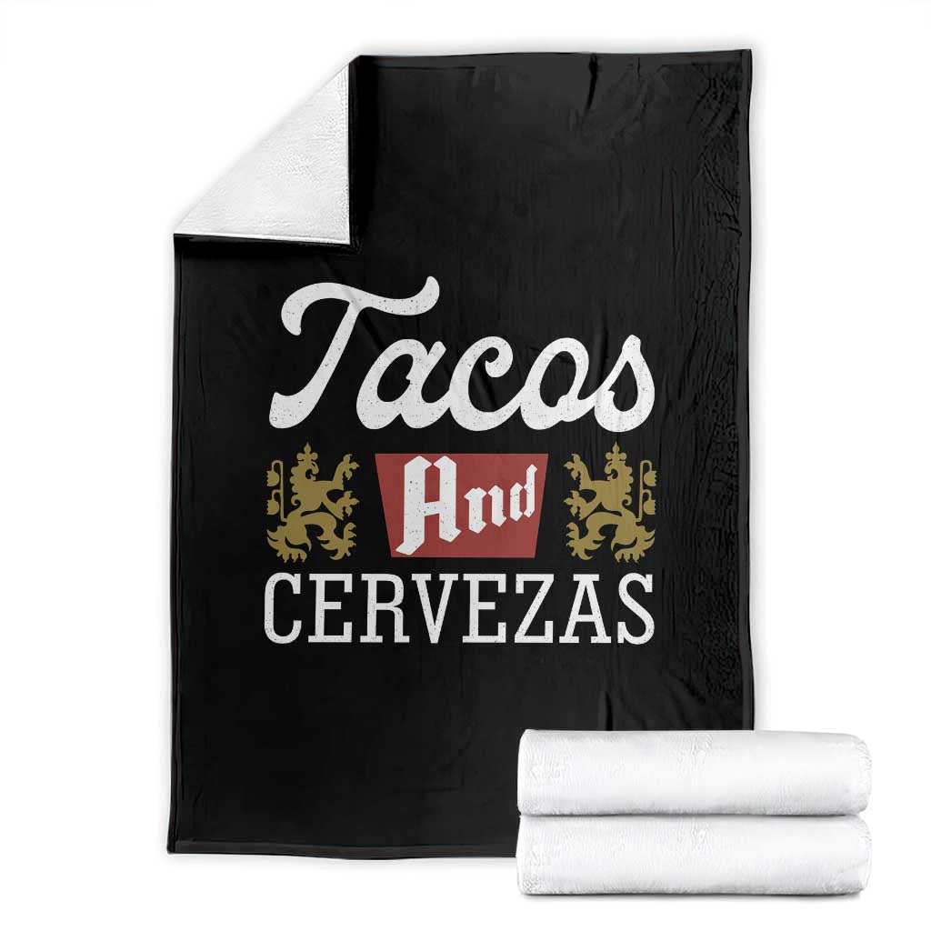 Tacos And Cervezas Throw Blanket Mexican Food Beer Humor