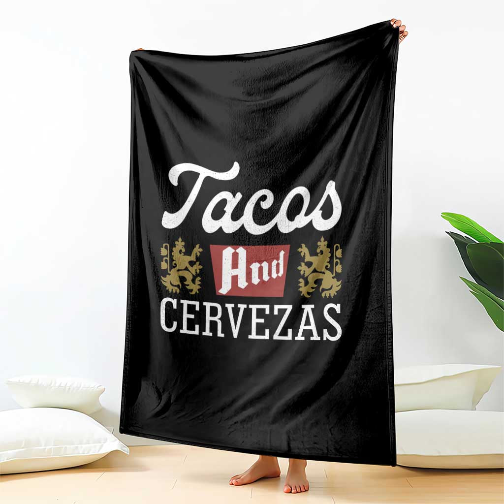 Tacos And Cervezas Throw Blanket Mexican Food Beer Humor