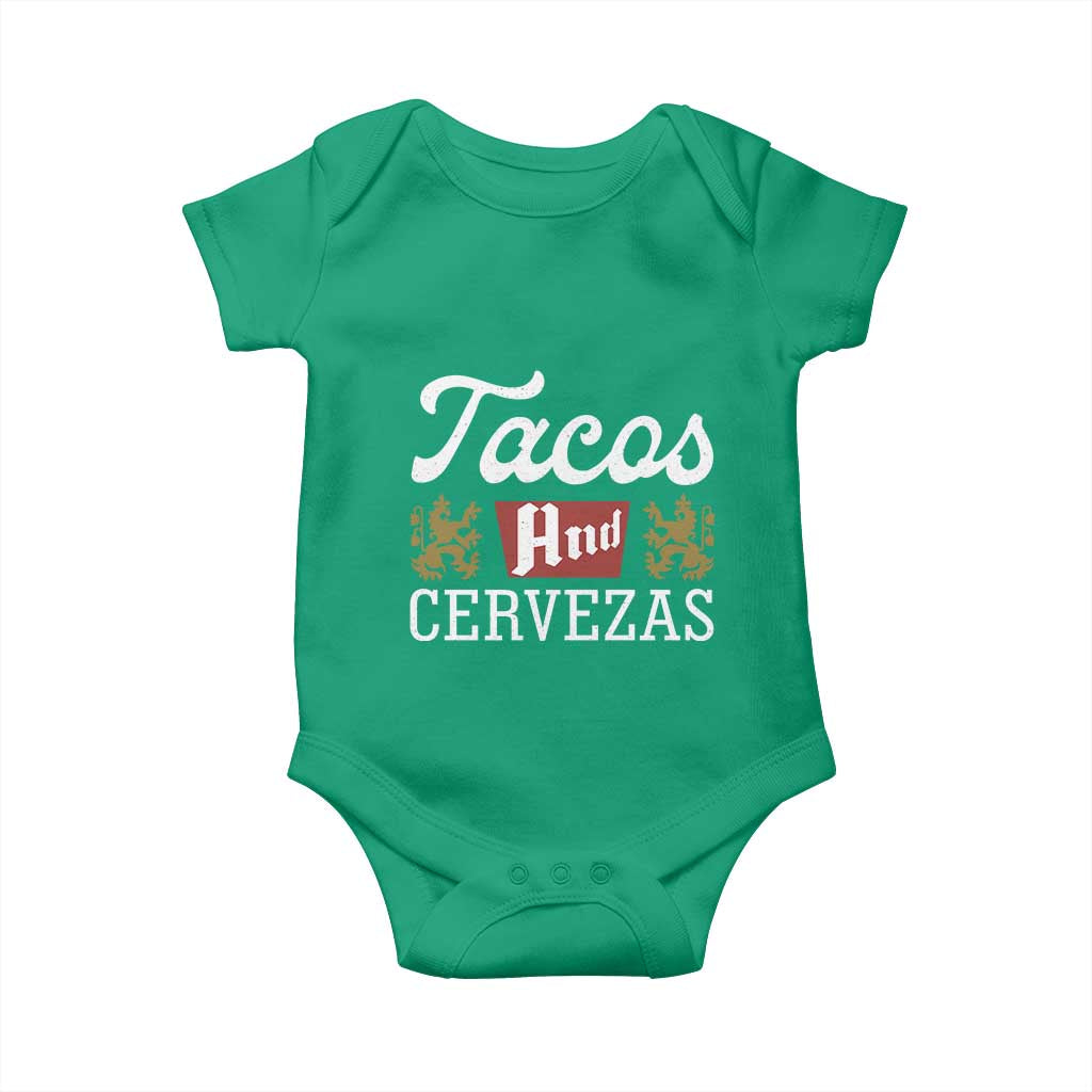 Tacos And Cervezas Baby Onesie Mexican Food Beer Humor