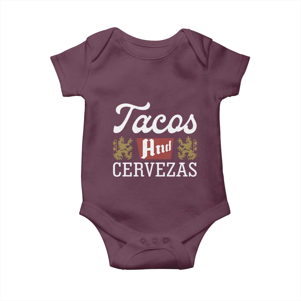 Tacos And Cervezas Baby Onesie Mexican Food Beer Humor