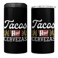 Tacos And Cervezas 4 in 1 Can Cooler Tumbler Mexican Food Beer Humor
